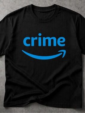 Coachella viral  Graphic Tee with Blue 'crime' Smile Logo